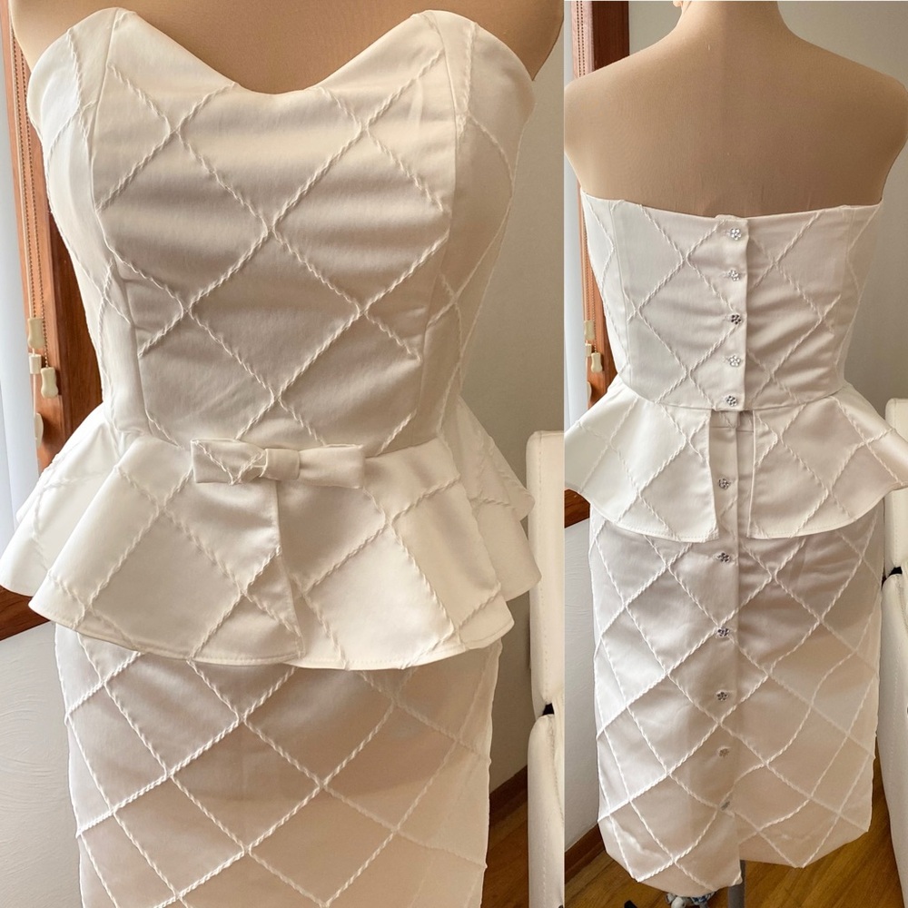 Vintage 50s-Inspired Wedding Set *XL* Pintuck Corset Top & Button Back Skirt